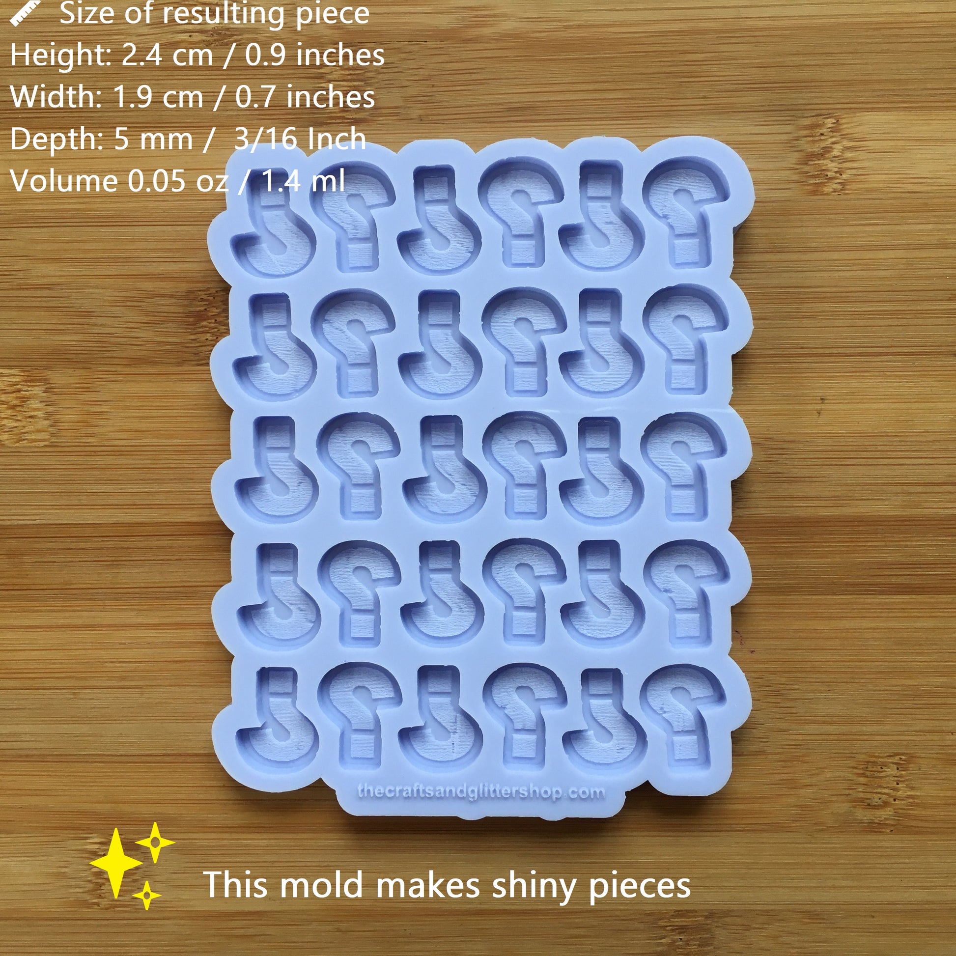 Question Mark Silicone Mold - The Crafts and Glitter Shop
