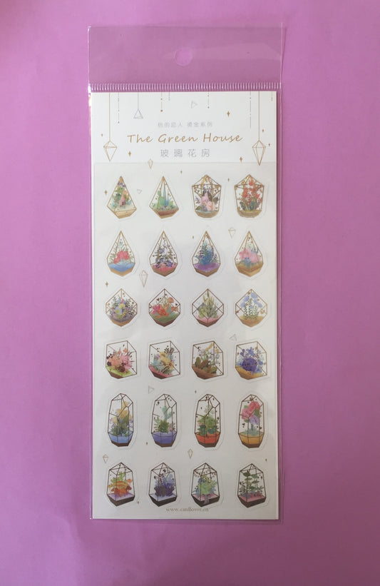 Fairy Glass Green House Stickers - 1 sheet - The Crafts and Glitter Shop