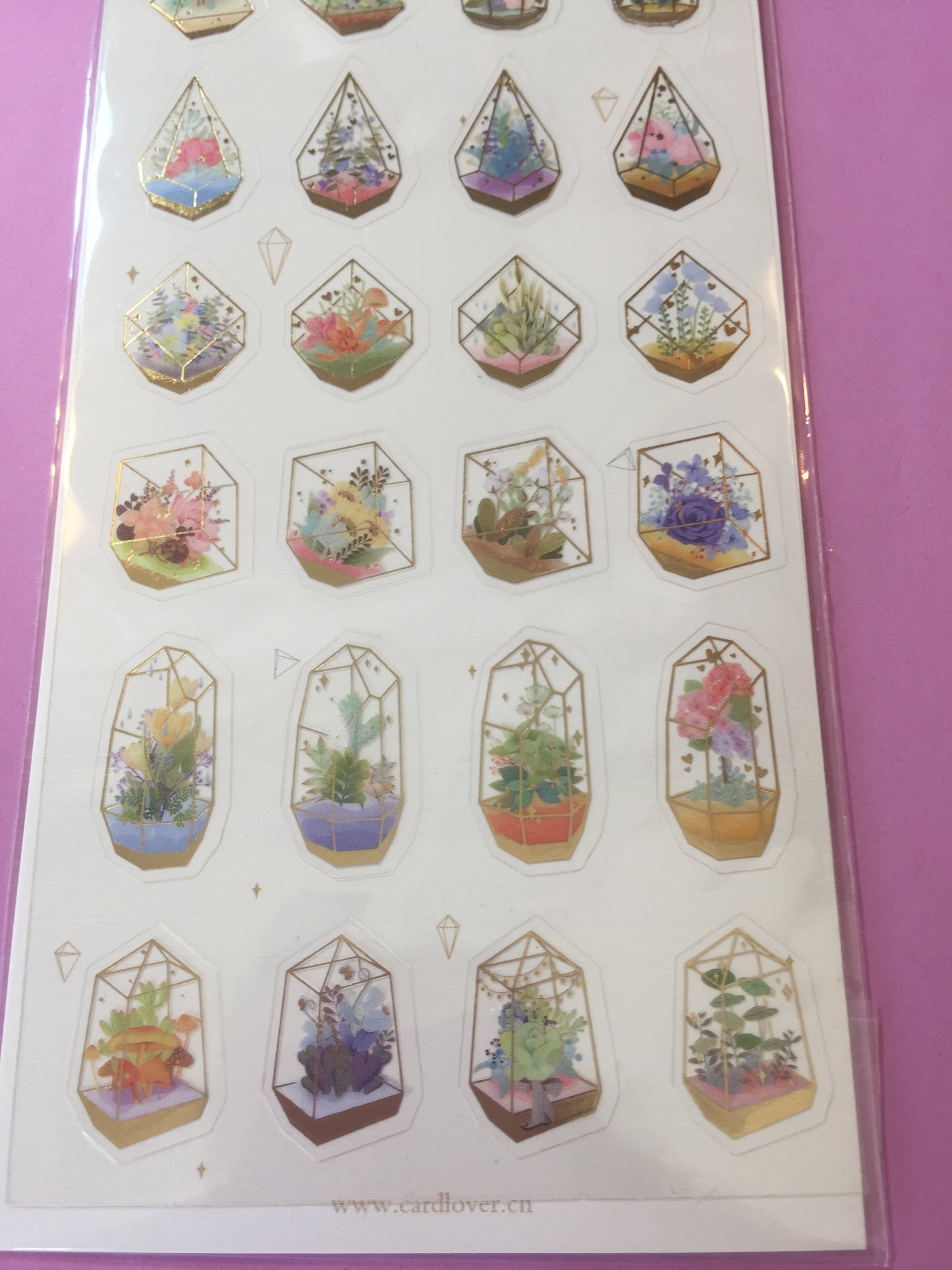 Fairy Glass Green House Stickers - 1 sheet - The Crafts and Glitter Shop