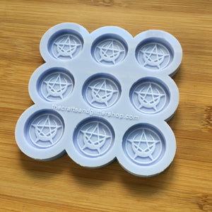 1" Pentacle Crescent Moon Silicone Mold