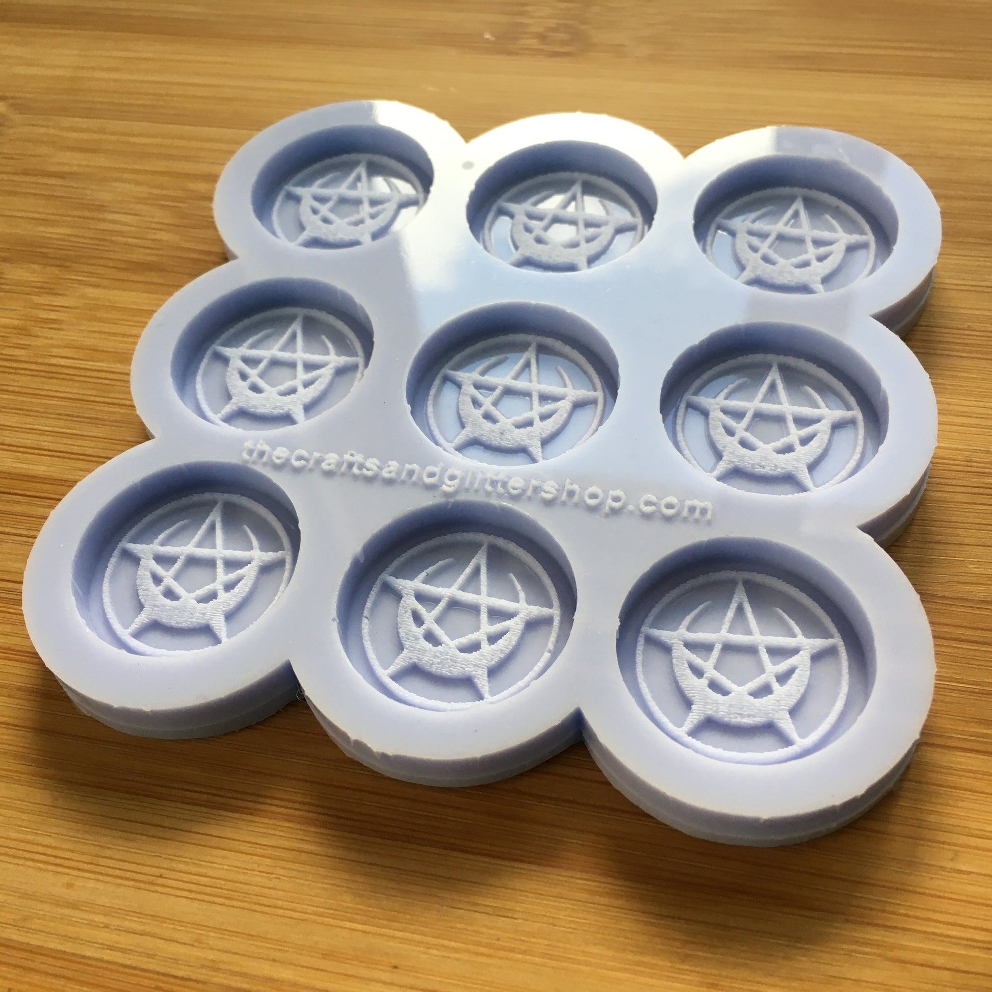 1" Pentacle Crescent Moon Silicone Mold - The Crafts and Glitter Shop