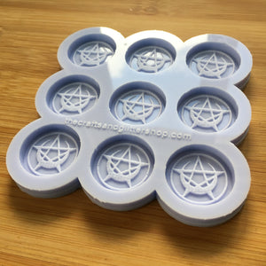 1" Pentacle Crescent Moon Silicone Mold