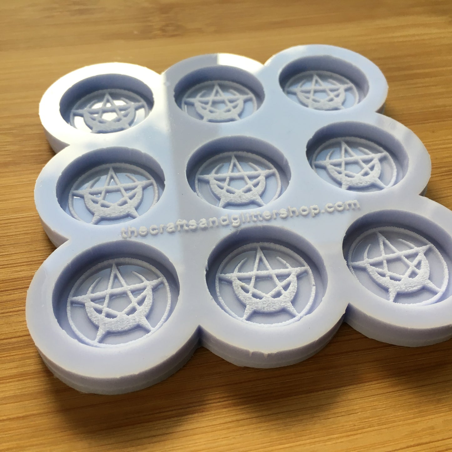 1" Pentacle Crescent Moon Silicone Mold - The Crafts and Glitter Shop