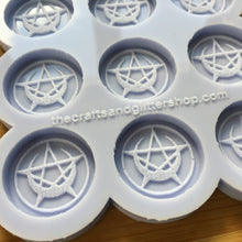 Load image into Gallery viewer, 1&quot; Pentacle Crescent Moon Silicone Mold