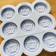 Load image into Gallery viewer, 1&quot; Pentacle Crescent Moon Silicone Mold