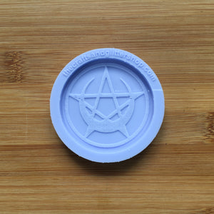 2" Pentacle Crescent Moon Silicone Mold