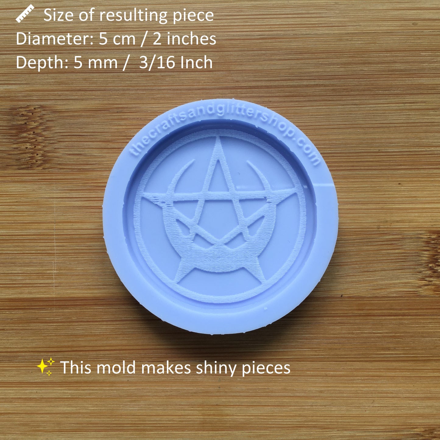 Pentacle Crescent Moon Silicone Mold - The Crafts and Glitter Shop