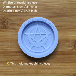 2" Pentacle Crescent Moon Silicone Mold