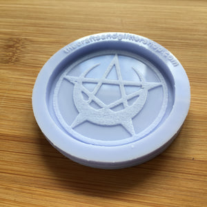 2" Pentacle Crescent Moon Silicone Mold