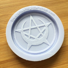 Load image into Gallery viewer, 2&quot; Pentacle Crescent Moon Silicone Mold