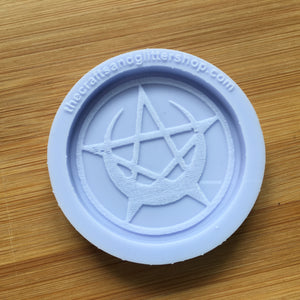 2" Pentacle Crescent Moon Silicone Mold