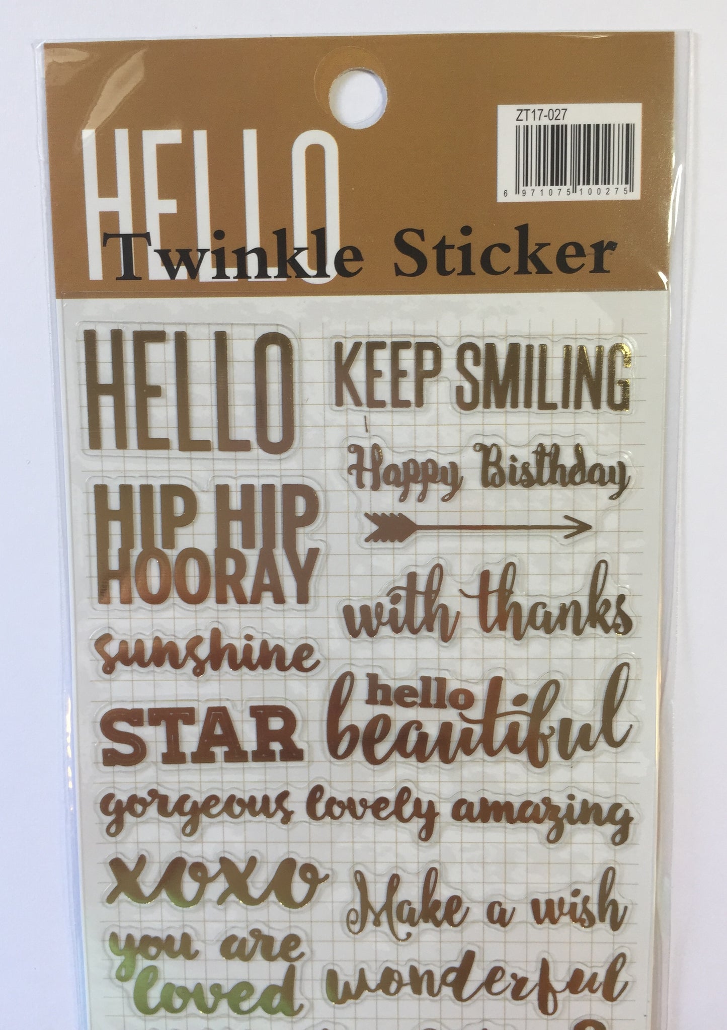 Words Gold Foil Stickers