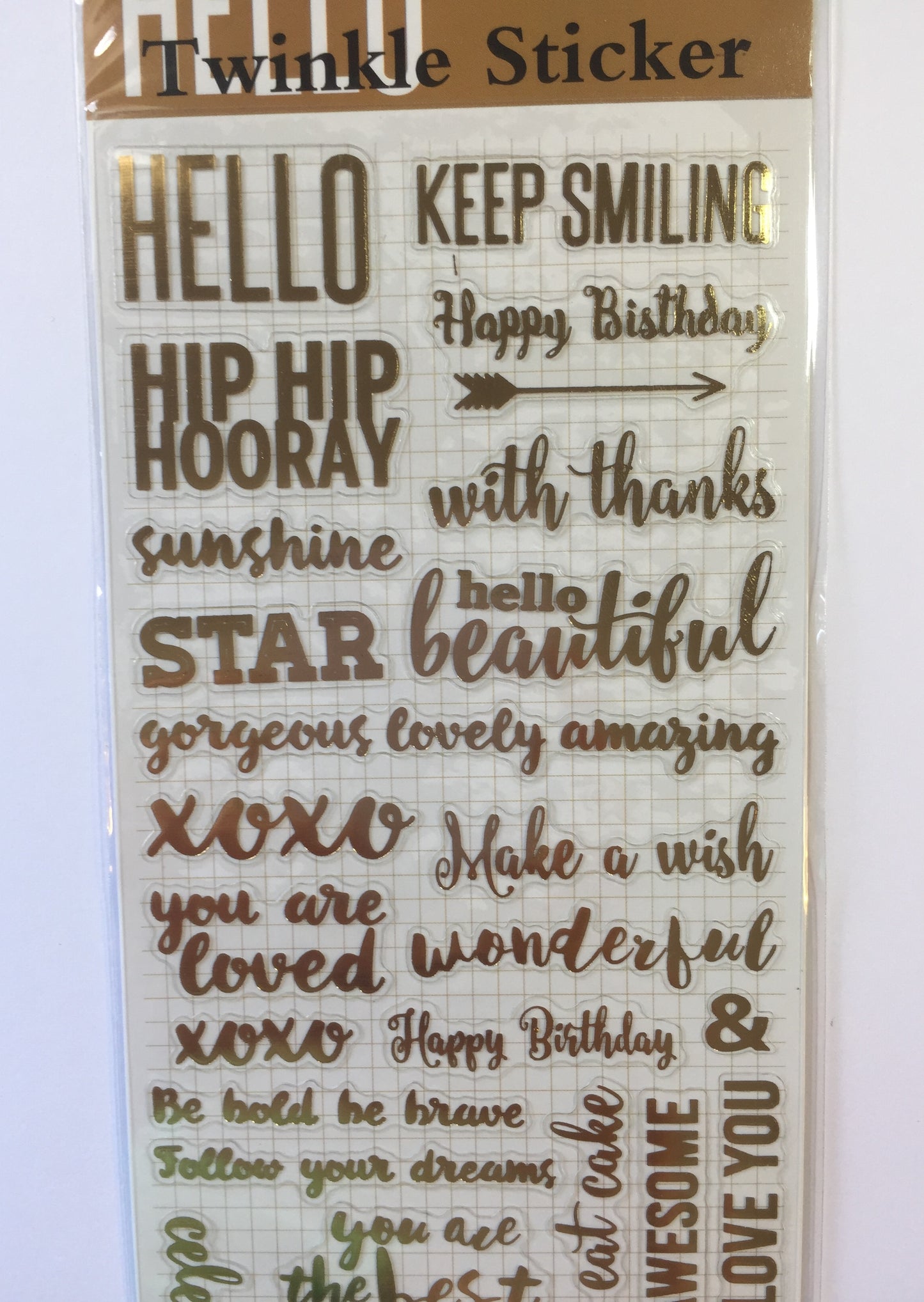 Words Gold Foil Stickers