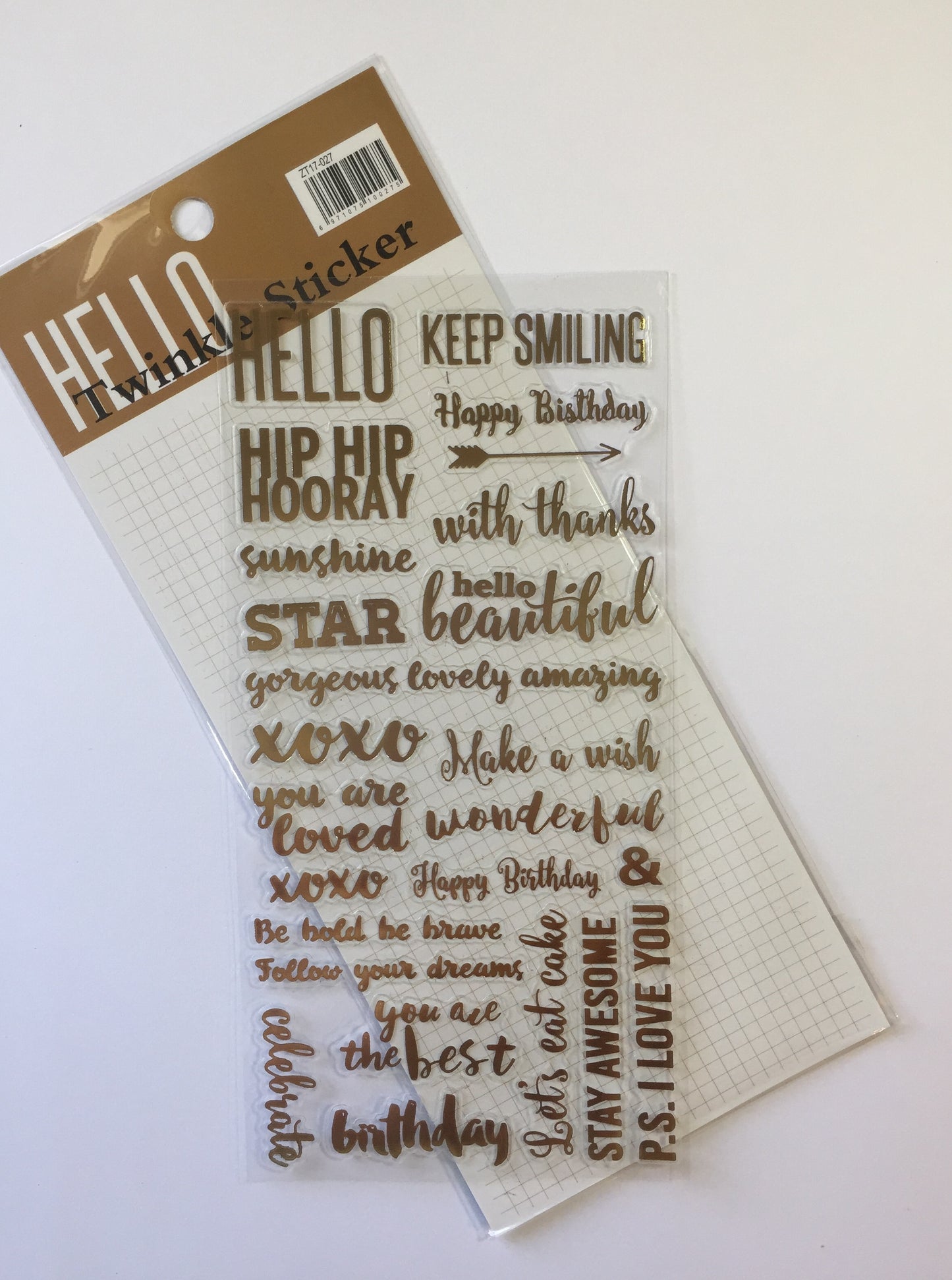 Words Gold Foil Stickers