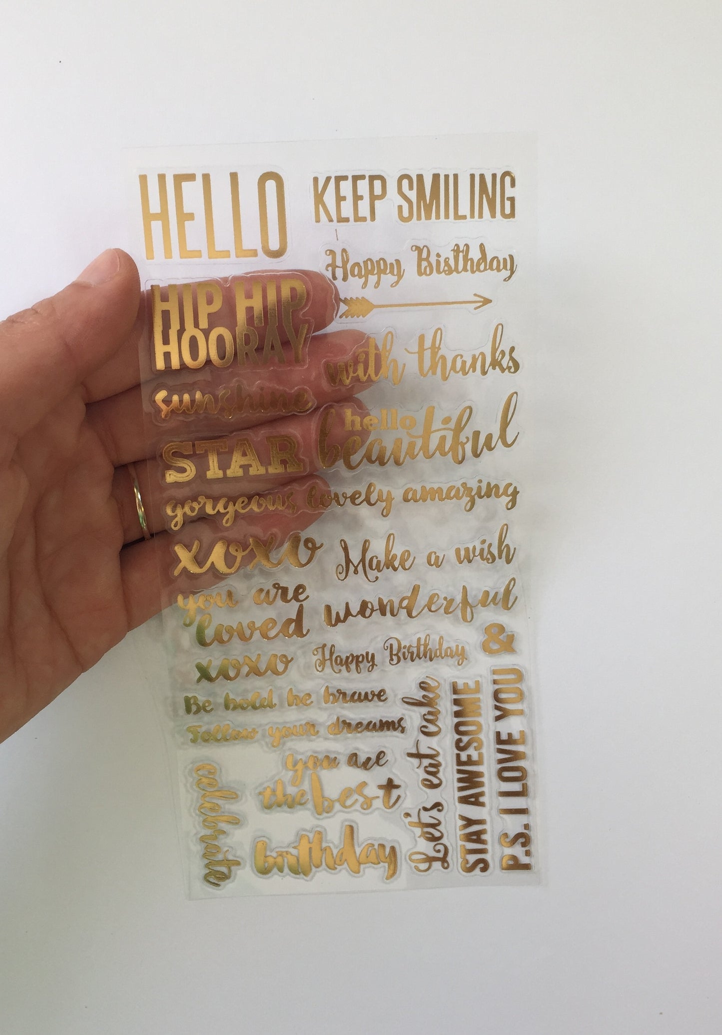 Words Gold Foil Stickers