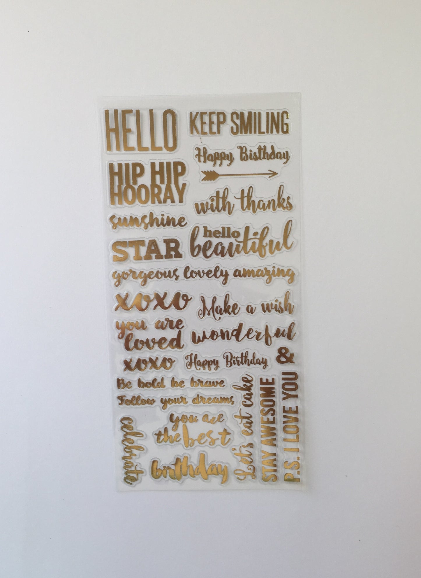Words Gold Foil Stickers