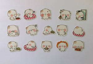 Chibi Cat Sticker Flakes Box - 45 pieces - Loose Stickers