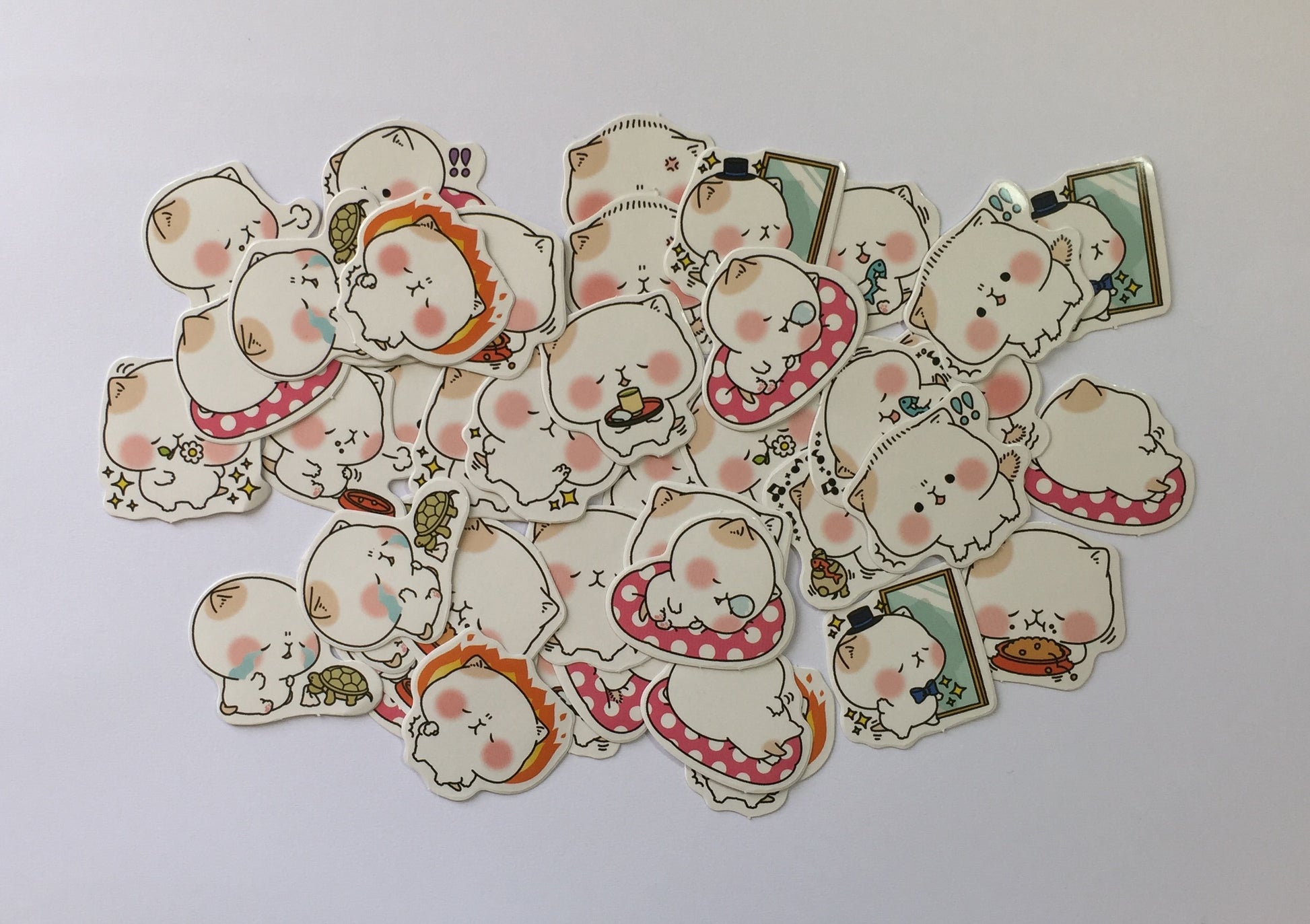 Chibi Cat Sticker Flakes Box - 45 pieces - Loose Stickers - The Crafts and Glitter Shop