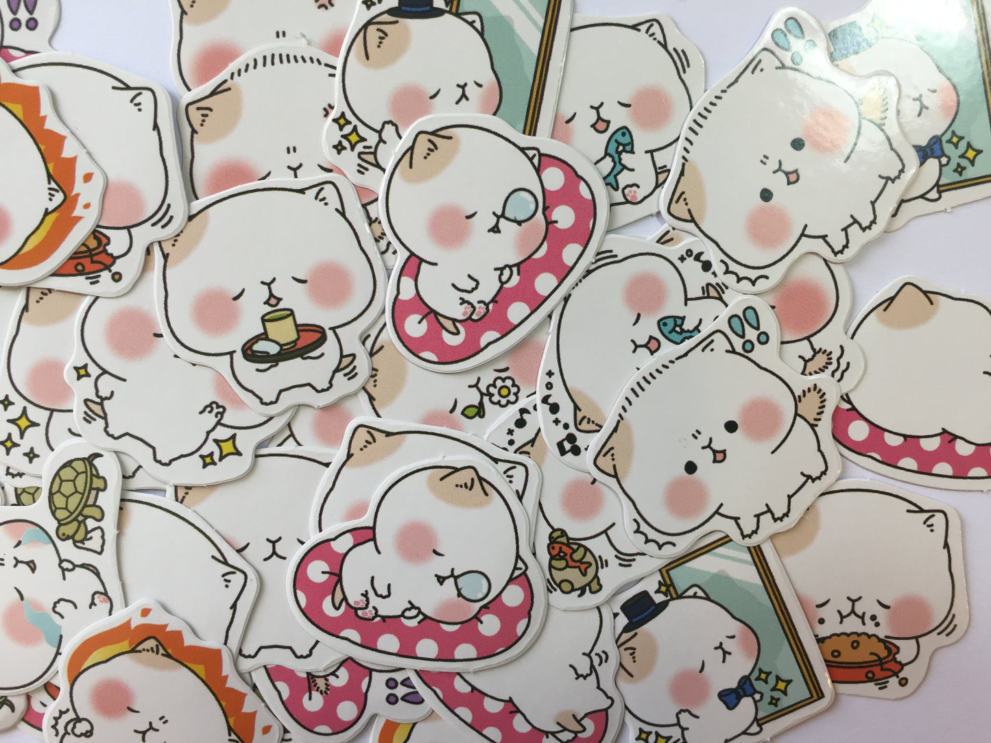 Chibi Cat Sticker Flakes Box - 45 pieces - Loose Stickers - The Crafts and Glitter Shop