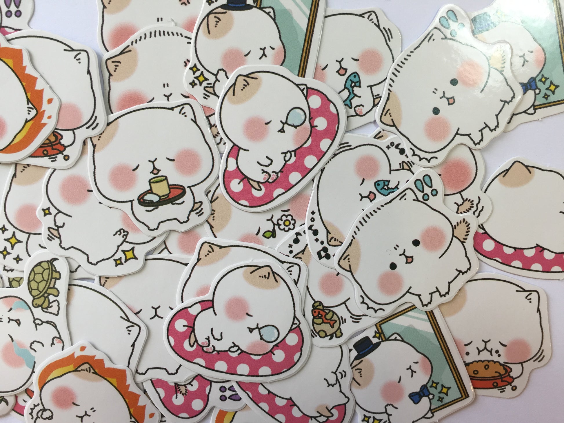 Chibi Cat Sticker Flakes Box - 45 pieces - Loose Stickers - The Crafts and Glitter Shop