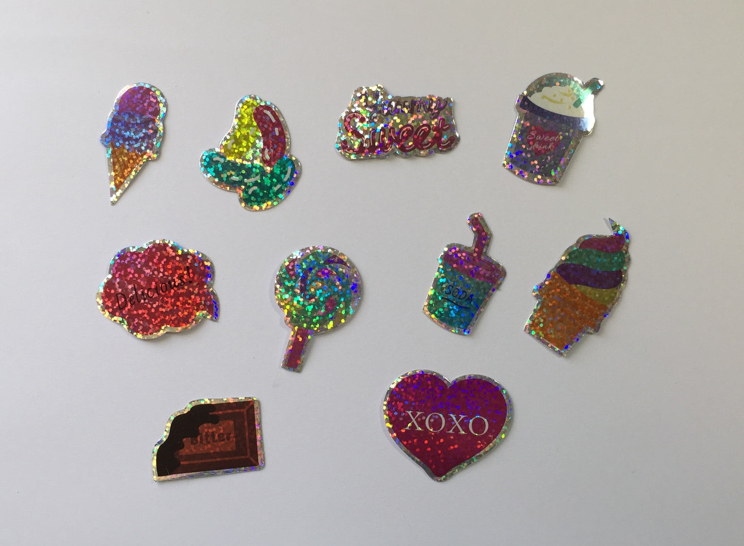 Sweets Holographic Sticker Flakes - 30 pieces - The Crafts and Glitter Shop