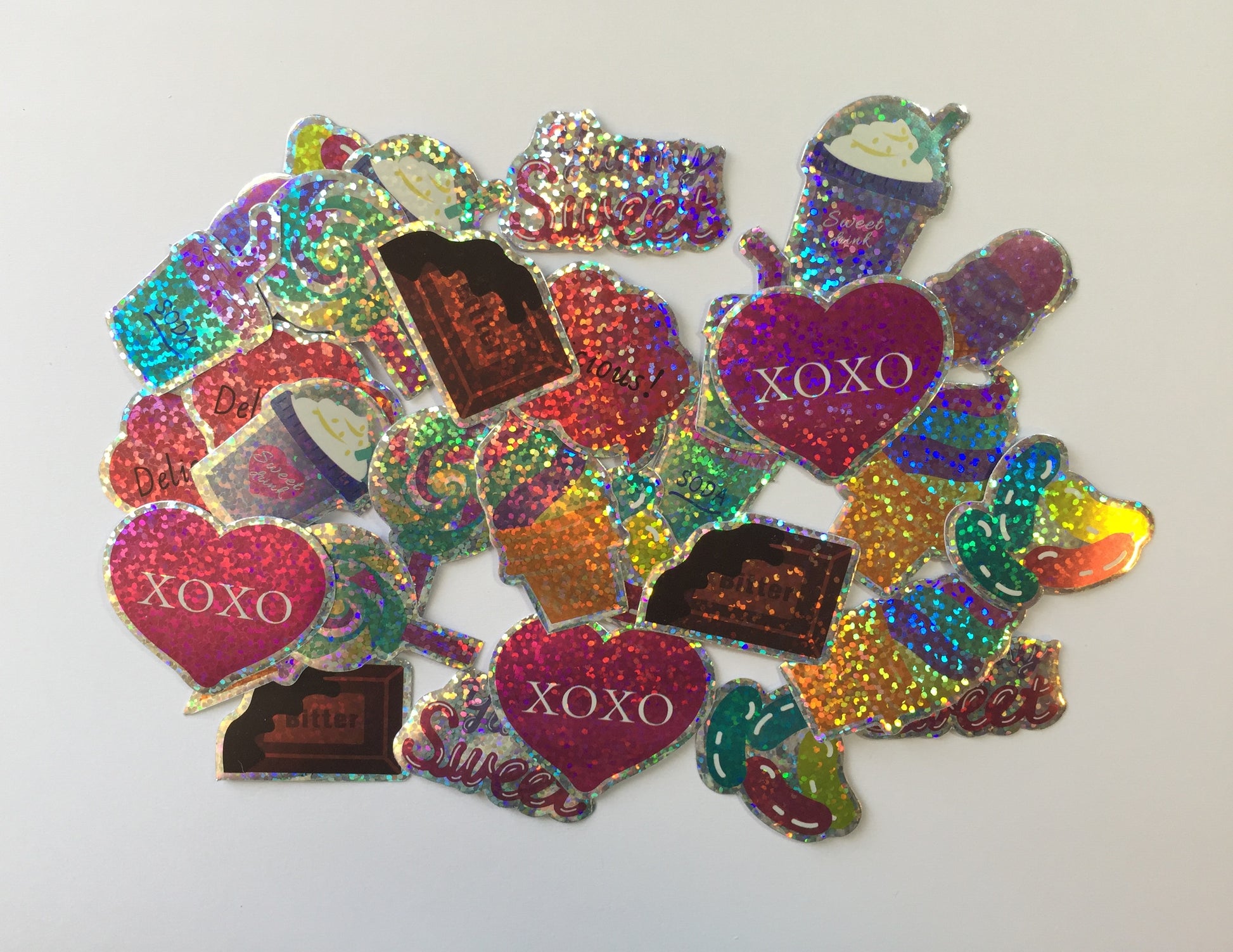 Sweets Holographic Sticker Flakes - 30 pieces - The Crafts and Glitter Shop