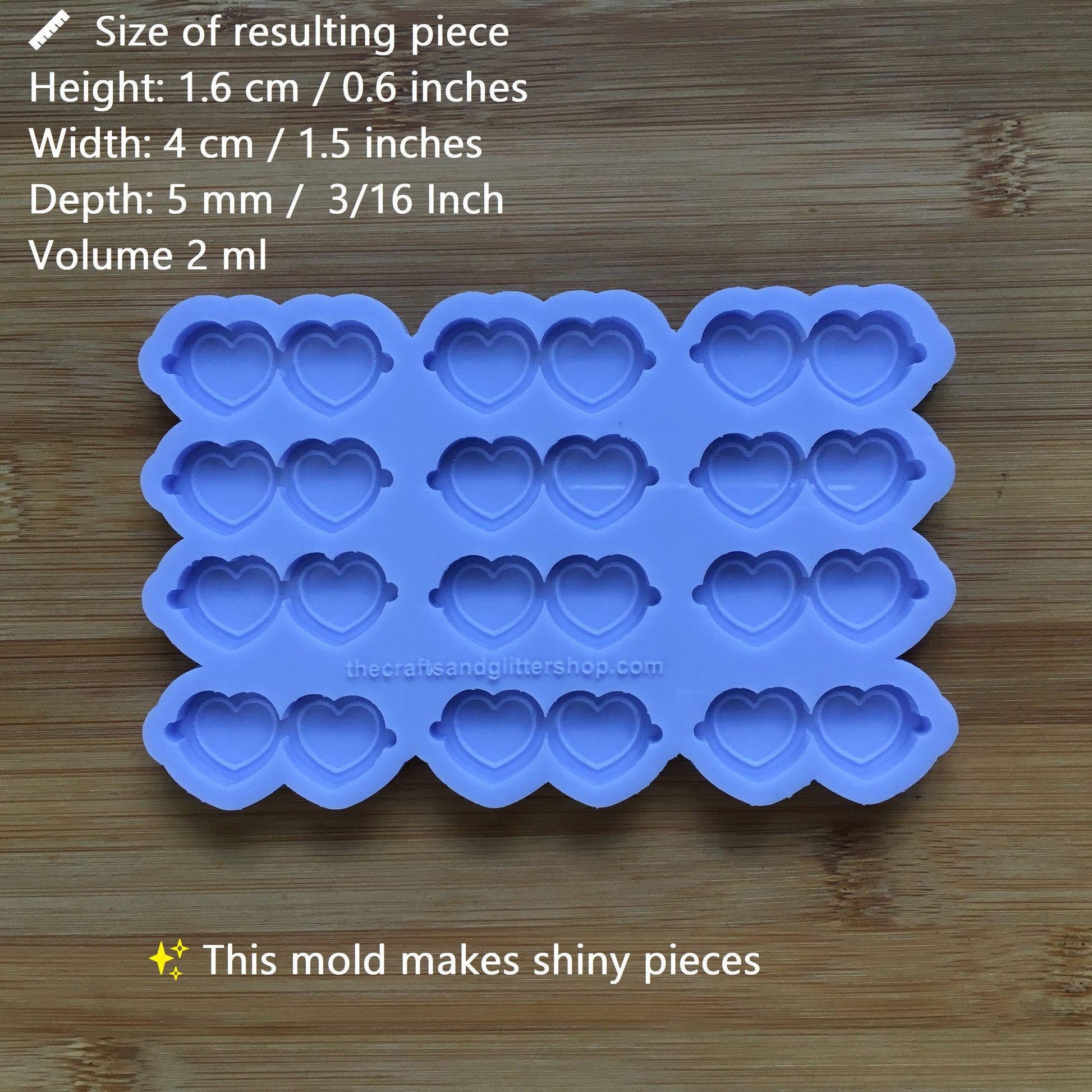 Heart Sunglasses Silicone Mold - The Crafts and Glitter Shop