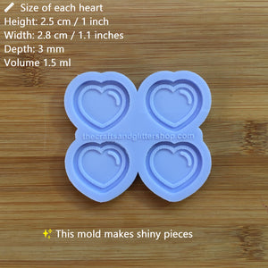 1.1" Heart Bubble Silicone Mold