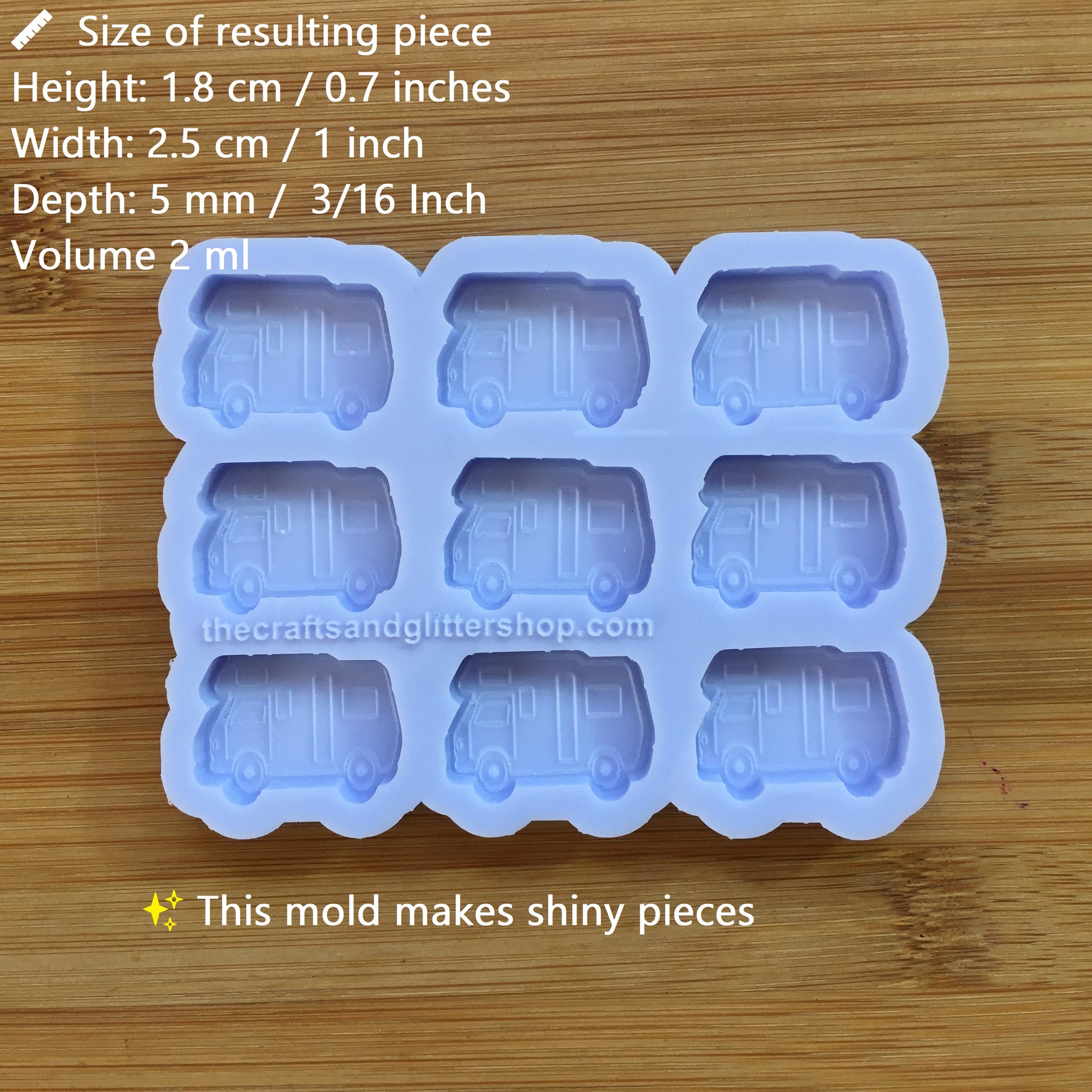 1 inch Camper Van Silicone Mold - The Crafts and Glitter Shop