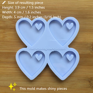 1.6" Heart Silicone Mold