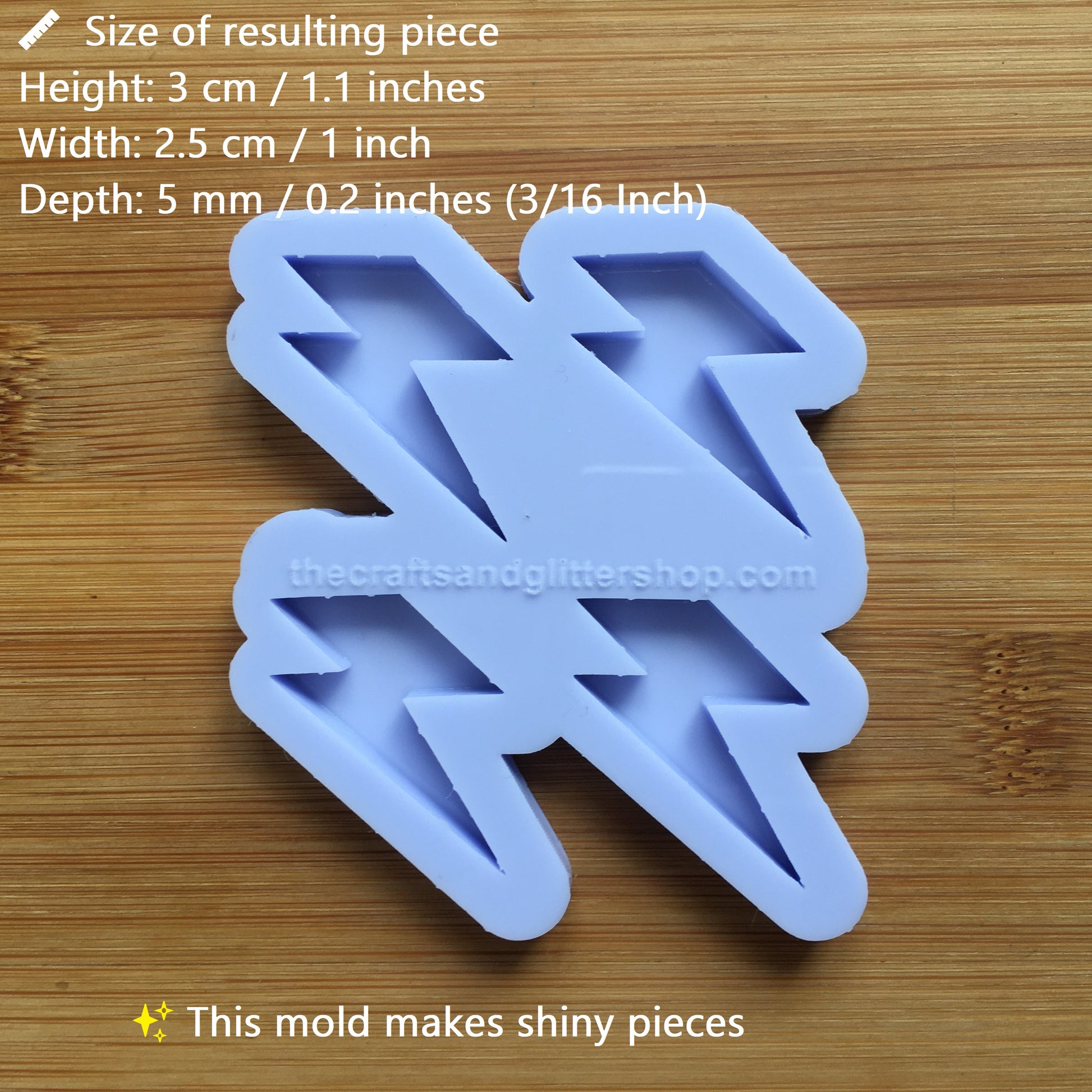 3 cm Lightning Bolt Silicone Mold - The Crafts and Glitter Shop