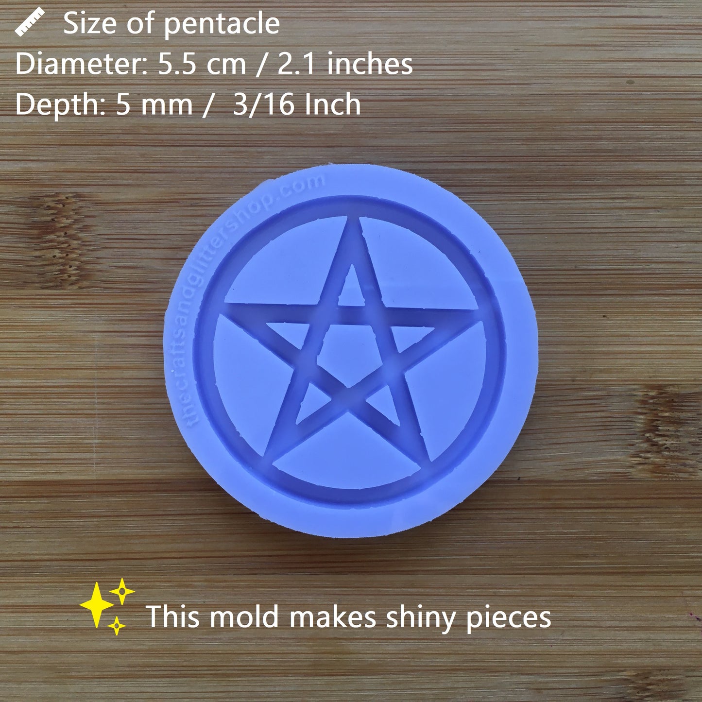 2 inch Pentacle Silicone Mold - The Crafts and Glitter Shop