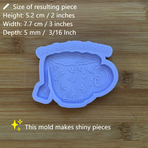 3" Vintage Floral Teacup Silicone Mold