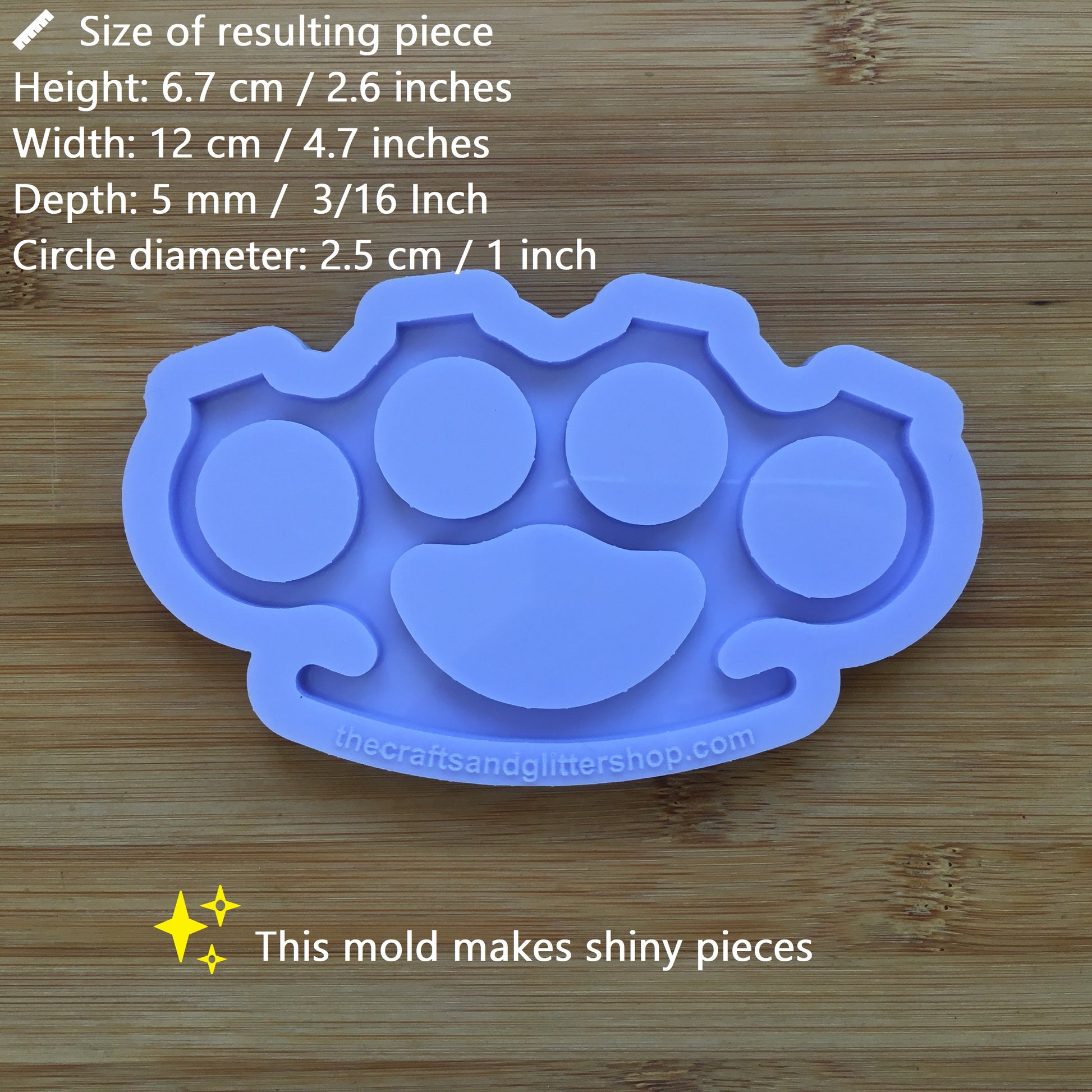 4.7"  Brass Knuckles Silicone Mold - The Crafts and Glitter Shop