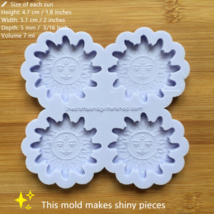 2" Sun with face Silicone Mold