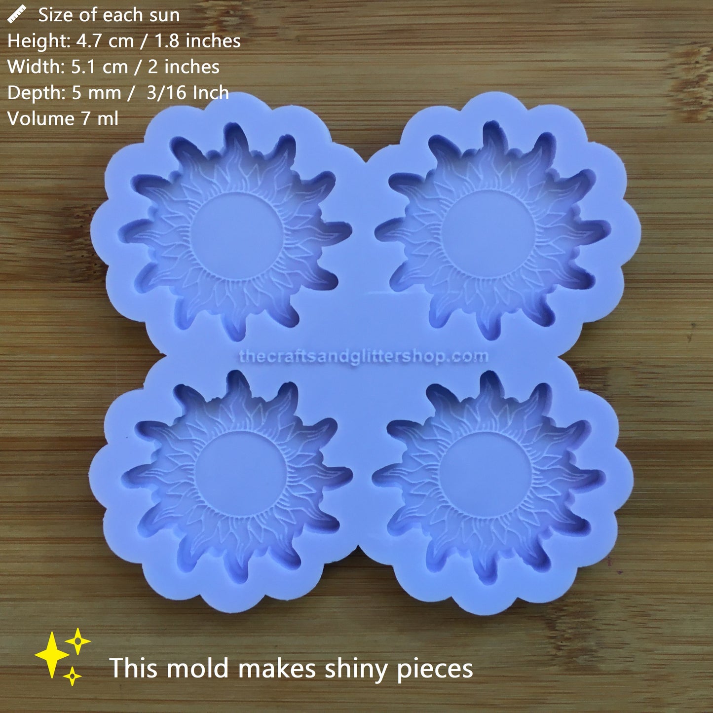 2 inch Sun Silicone Mold - The Crafts and Glitter Shop
