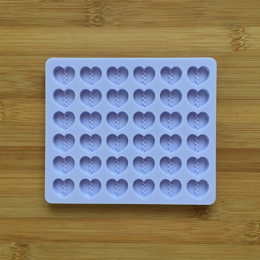 16mm Broken Heart Silicone Mold, Food Safe Silicone Rubber Mould