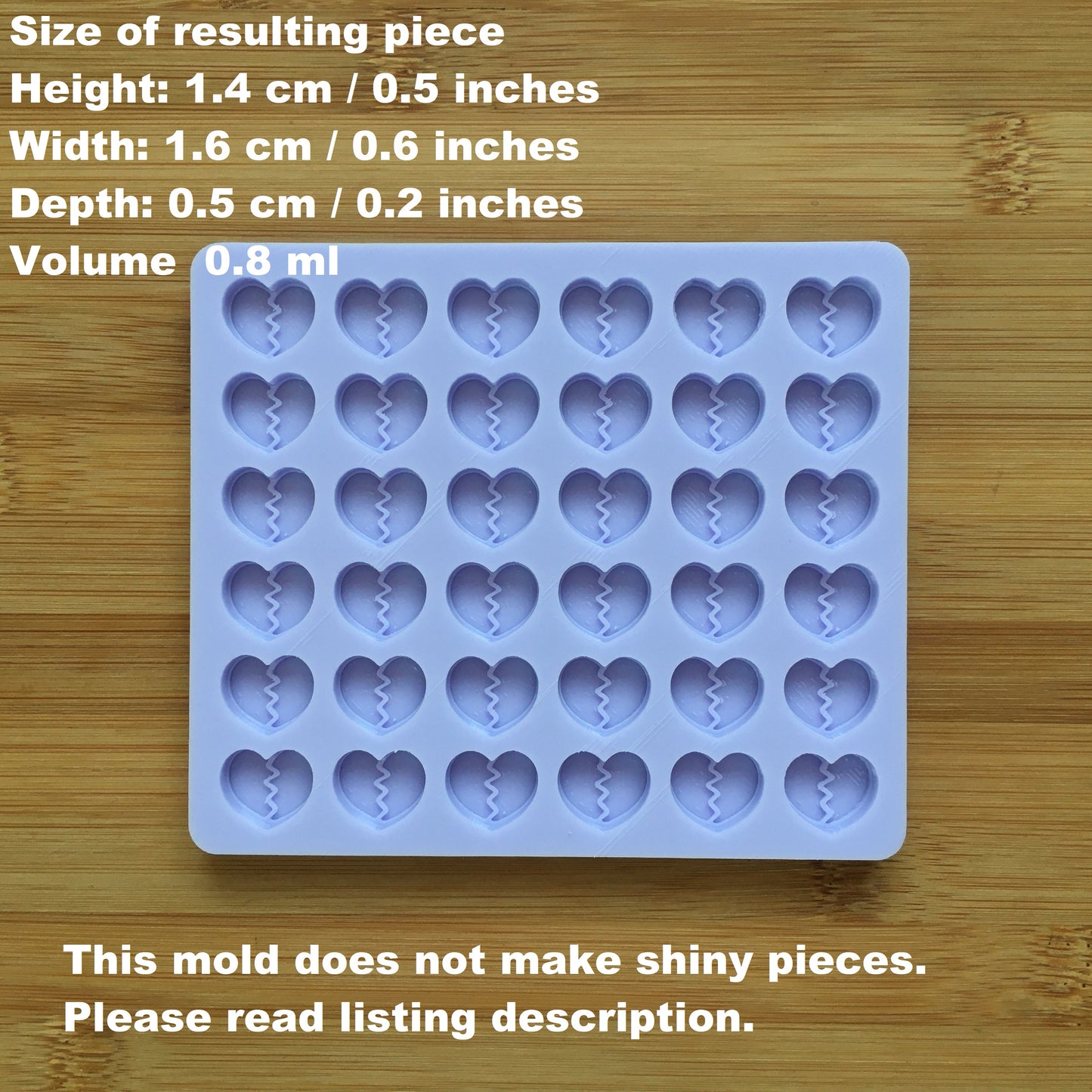 16mm Broken Heart Silicone Mold
