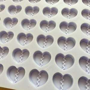 16mm Broken Heart Silicone Mold, Food Safe Silicone Rubber Mould