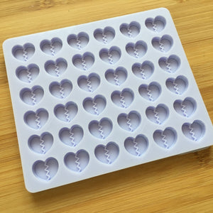 16mm Broken Heart Silicone Mold, Food Safe Silicone Rubber Mould