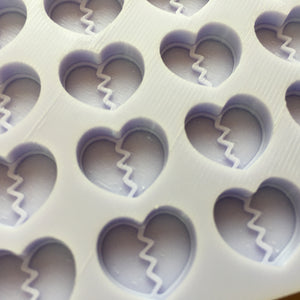 16mm Broken Heart Silicone Mold, Food Safe Silicone Rubber Mould