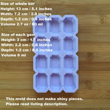 Load image into Gallery viewer, Gem Snap Bar Silicone Mold, Food Safe Silicone Rubber Mould