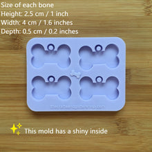 Load image into Gallery viewer, 4cm Bone with hoop Silicone Mold, Food Safe Silicone Rubber Mould