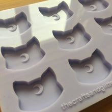 Load image into Gallery viewer, 1&quot; Lunar Cat Silicone Mold, Food Safe Silicone Rubber Mould