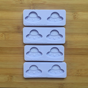 1.5" Kawaii Spaceship Silicone Mold, Food Safe Silicone Rubber Mould