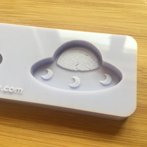 1.5" Kawaii Spaceship Silicone Mold, Food Safe Silicone Rubber Mould