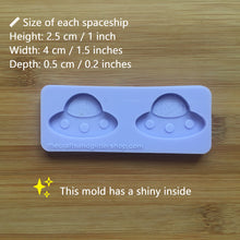 Load image into Gallery viewer, 1.5&quot; Kawaii Spaceship Silicone Mold, Food Safe Silicone Rubber Mould