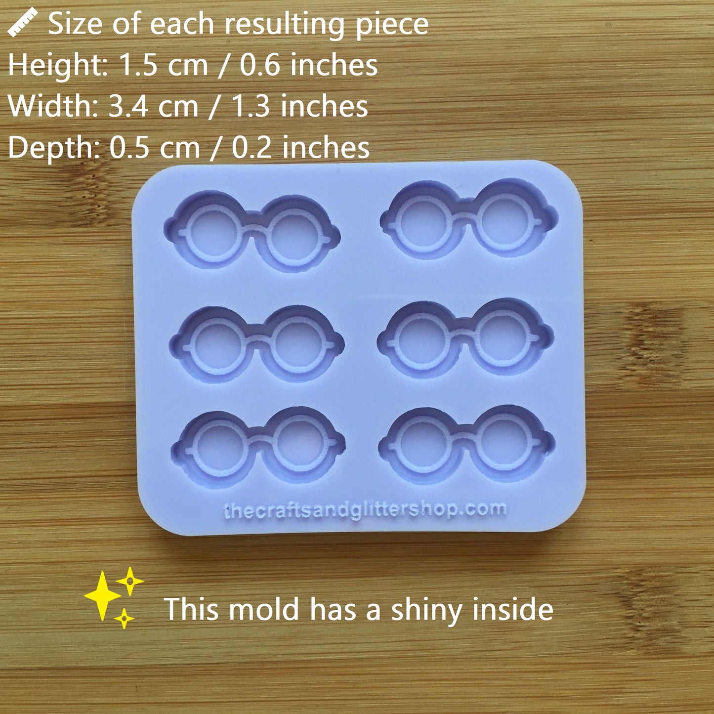 34mm Nerdy Glasses Silicone Mold - The Crafts and Glitter Shop