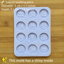 Load image into Gallery viewer, 1.1&quot; Zodiac Signs Silicone Mold, Food Safe Silicone Rubber Mould