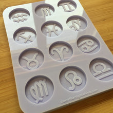 Load image into Gallery viewer, 1.1&quot; Zodiac Signs Silicone Mold, Food Safe Silicone Rubber Mould